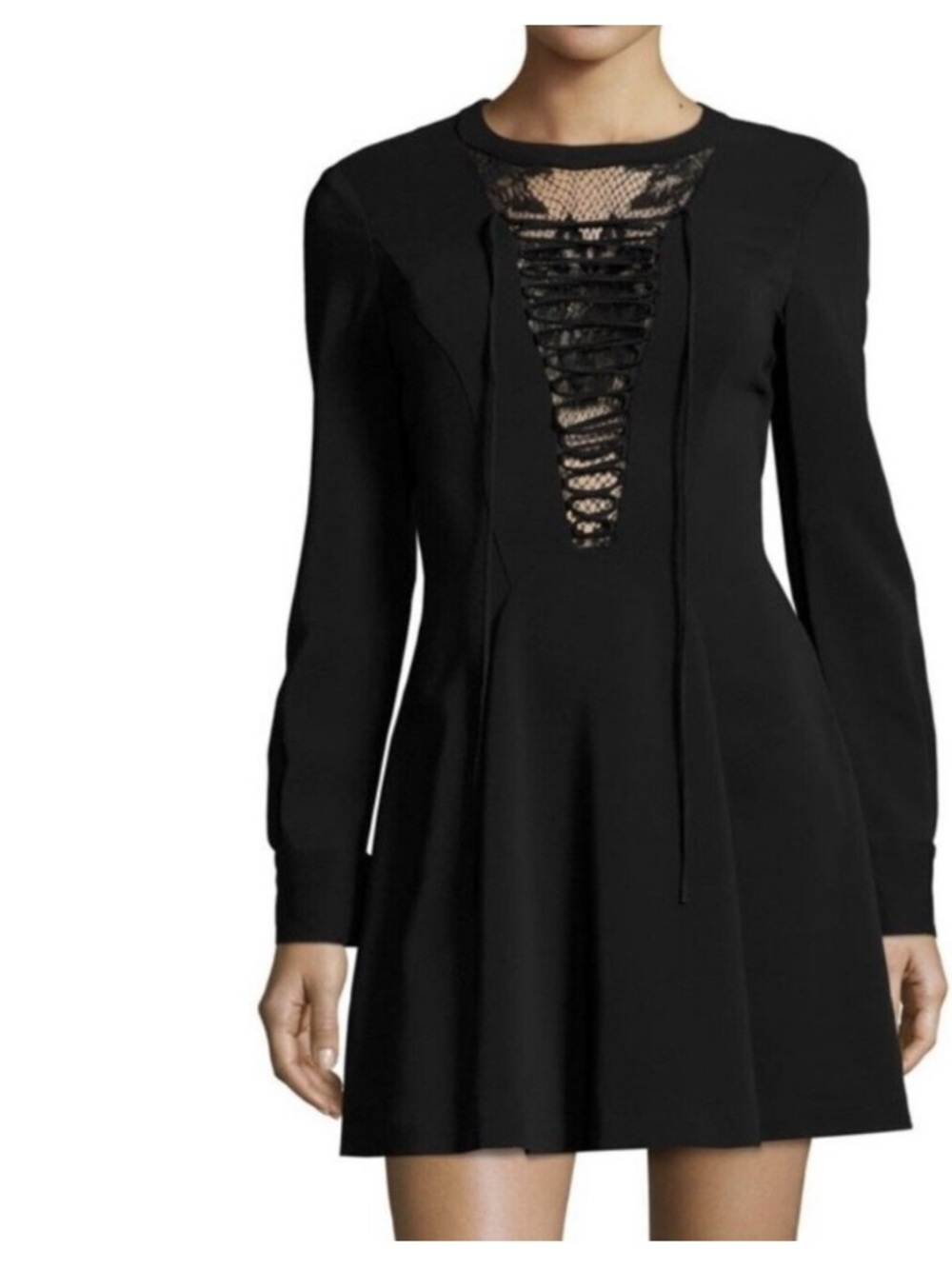 A.L.C. Wares Ponte Long Sleeve Lace Up Dress